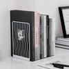 Hollow Metal Bookends Sturdy Desktop Bookshelf Durable Simple Book Stand  Students