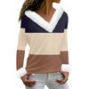 Women's T Shirt Tee Print Shirt Long Sleeve Party Fleece Collar V Neck  Top