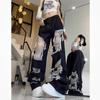 Street Style Ripped Jeans for Women Summer Straight Wide Leg Pants Loose Vintage Trendy Denim Trousers Fashion Clothing Y2k