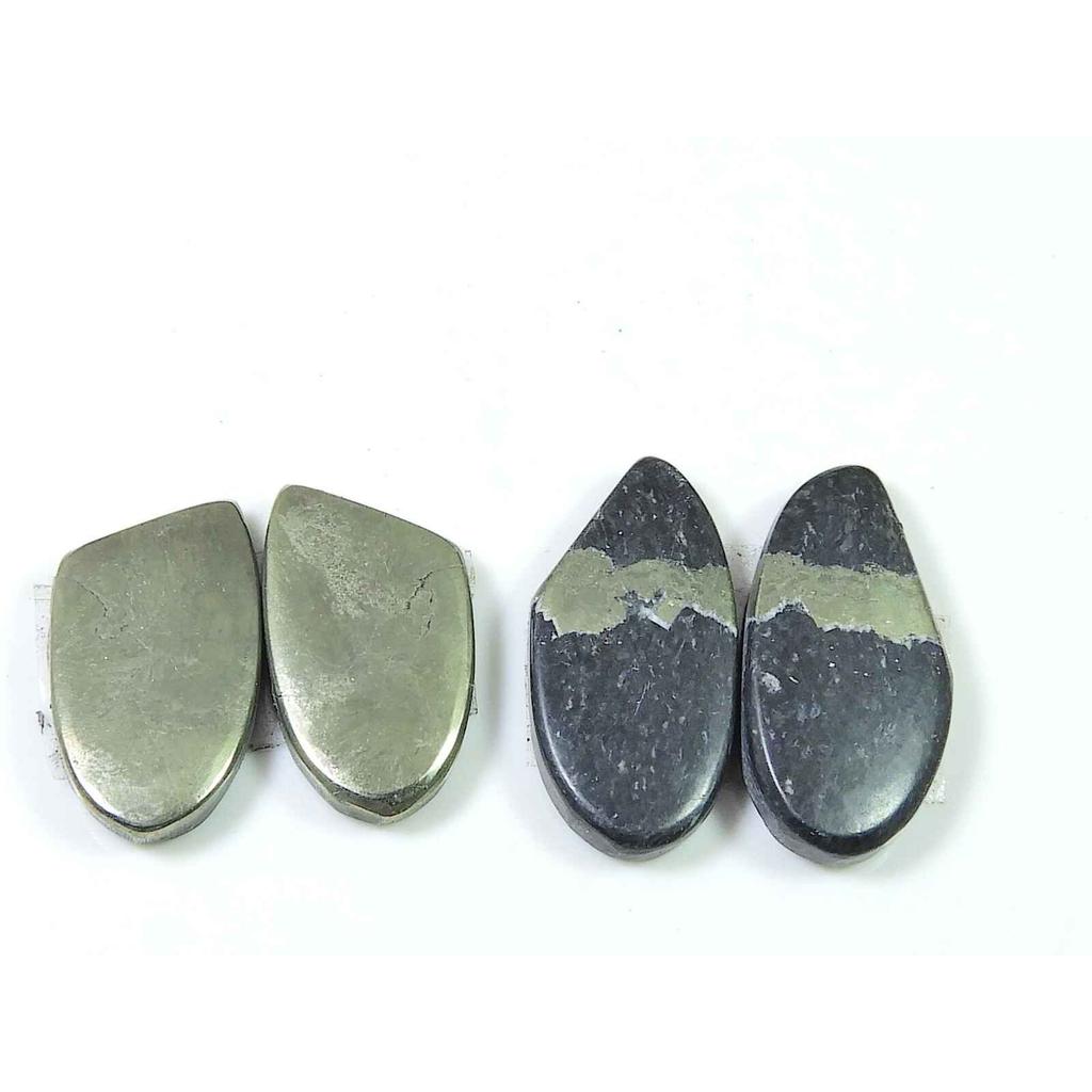 Натуральный Апач Золотой Пирит 2 Подходящая Пара Необычный Кабошон Драгоценный Камень 11-25 ММ SK-2128