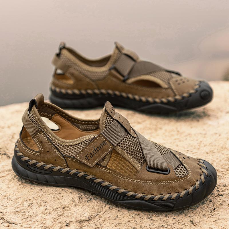 Summer Men's Casual Shoes Large Size Breathable Mesh Casual Sneakers Sandals for Men Mens Leather Sandals