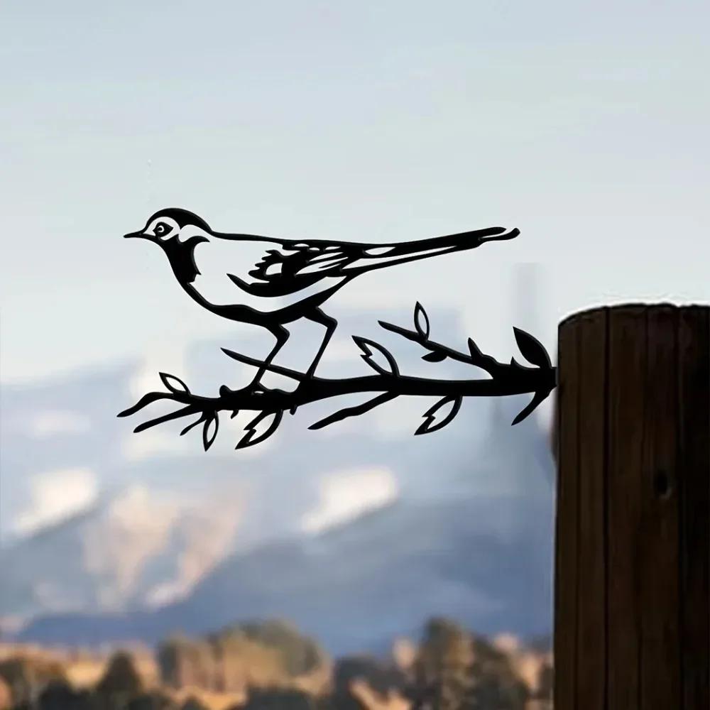 Стильная 1 шт. сорока металлическая птица садовое искусство на дереве дизайн наружного двора украшение для новоселья отличительный природный сад