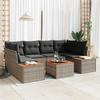 VidaXL 7-piece Garden Sofa Set with Grey Cushions Poly Rattan Acacia 3348035
