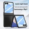 Чехол для телефона с ощущением кожи для Samsung Z Flip 7 FE 6 5 4 3 Flip7 Flip6 Flip5 С защитной крышкой для экрана Однотонный