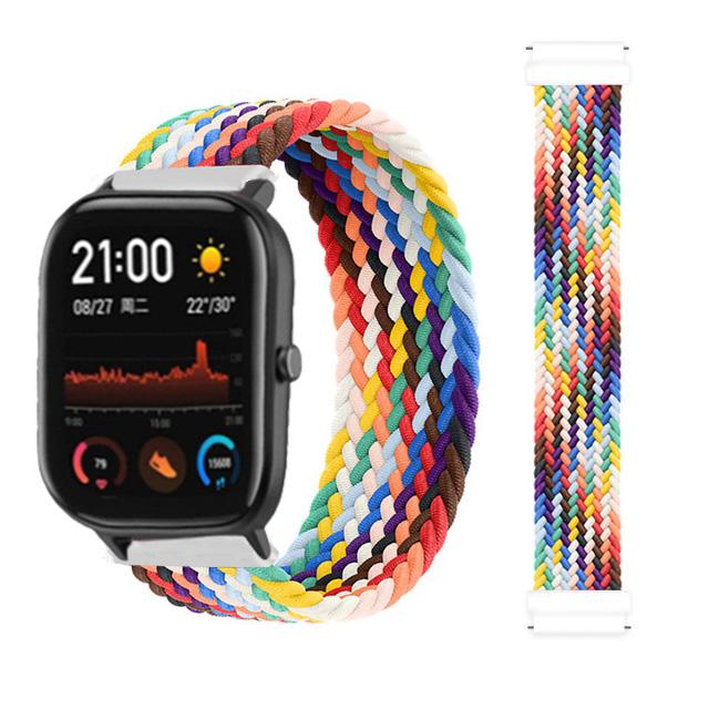 20 мм 22 мм ремешки для часов для Amazfit GTS/4/3/2/2e/GTS2 Mini/GTR 4/3 pro/GTR2/2e/2 Плетеный solo loop Браслет Amazfit bip 6 5 ремешок