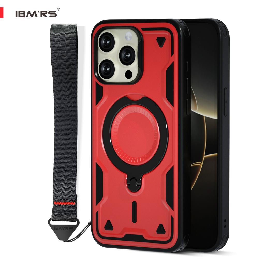 IBMRS for iPhone 13 Pro Case [6.1 Inch] Magnetic Shockproof with Stand & Lanyard | IBMRS Compatible Military Drop Tested