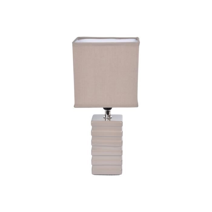 Lampe pilier - Taupe - Céramique - 30 cm - E14 - Extérieur