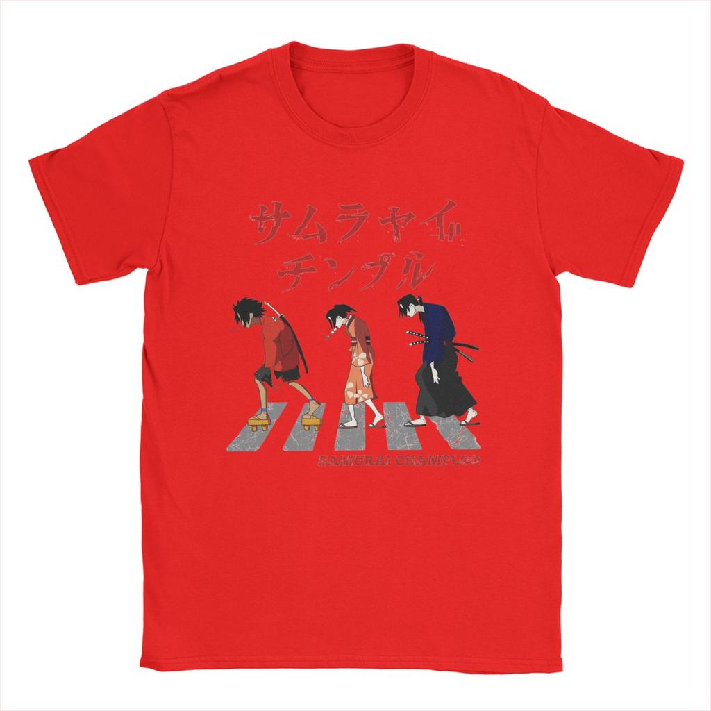 Samurai Champloo Walking Fuu Mugen Jin Футболки Мужские Чистый Хлопок Забавные Футболки Футболки с Круглым Вырезом Одежда с Коротким Рукавом С Принтом
