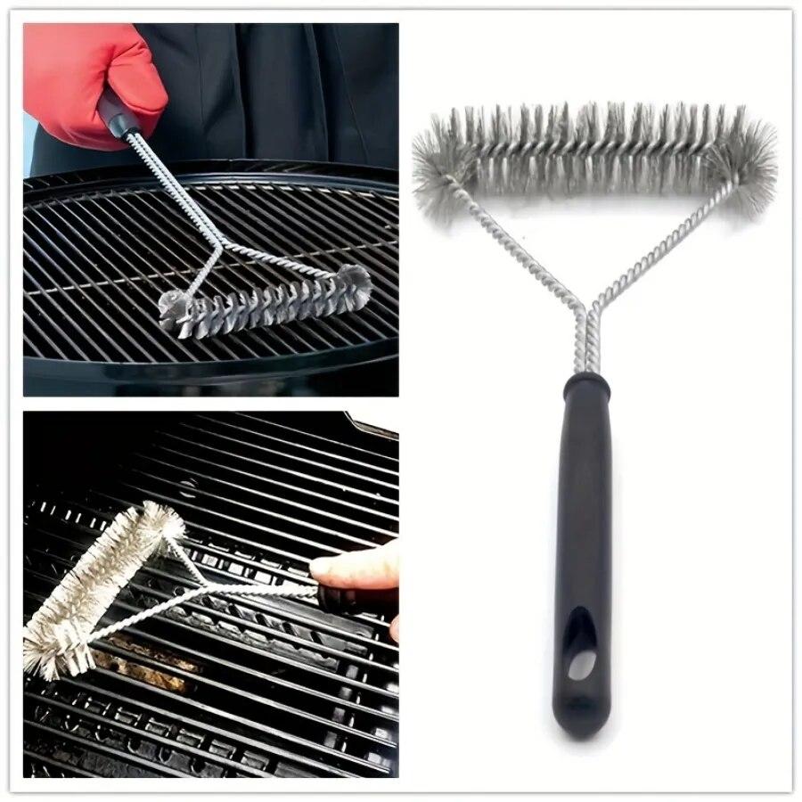 BBQ Brush Clean Tool Barbecue Grill Stainless Steel Bristles Non-stick Kitchen Cleaning Wire Brushes Barbecue Accessories