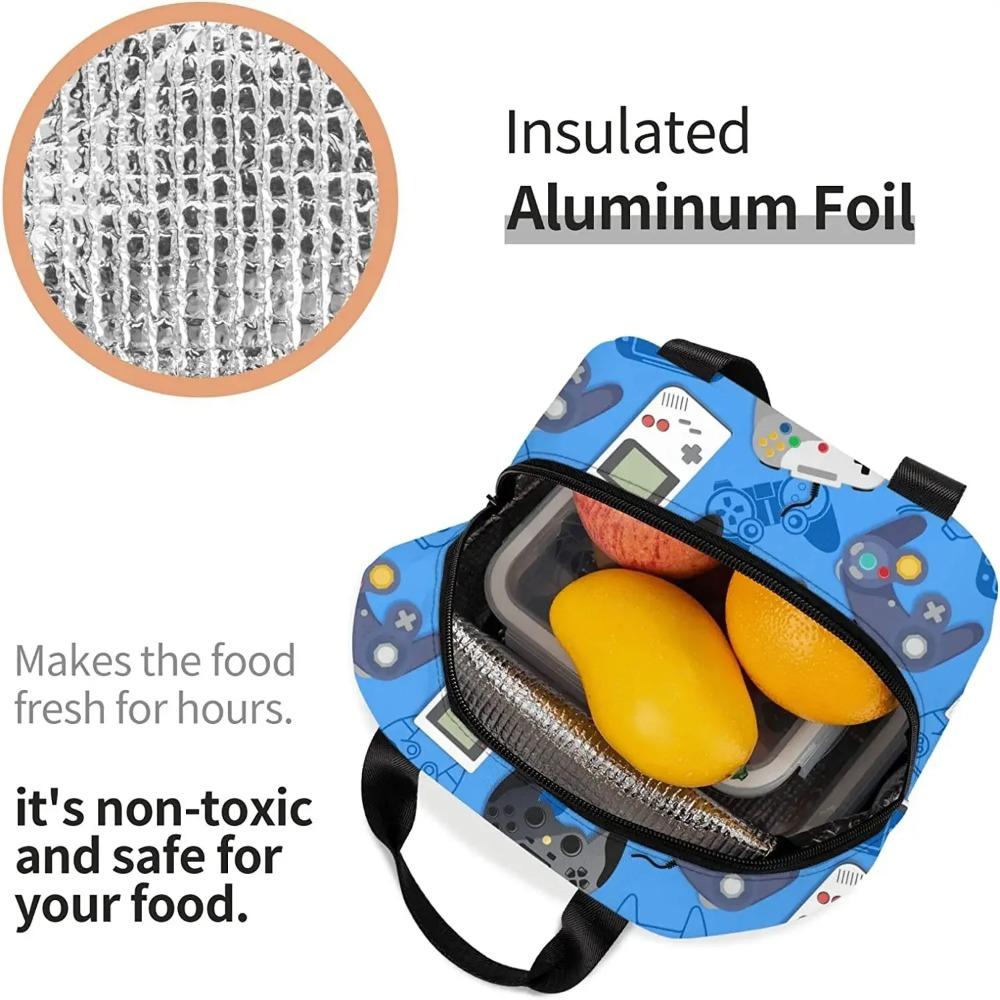 Портативная сумка-тоут для ланча для геймеров, многоразовая термосумка для ланча для мужчин, женщин, детей, для школы, кемпинга, походов, пикника, пляжа, путешествий