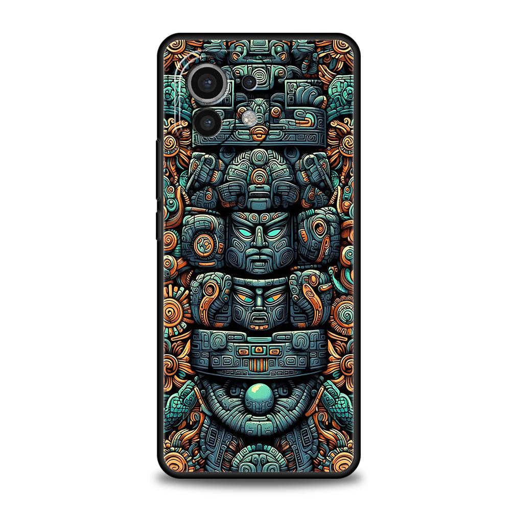 Чехол для телефона для Xiaomi Poco F7 F6 F5 F4 F3 X7 X6 X5 X4 X3 NFC M4 C51 C55 GT Pro 5G Мягкий ТПУ Fundas Винтажная Роспись с Тотемами