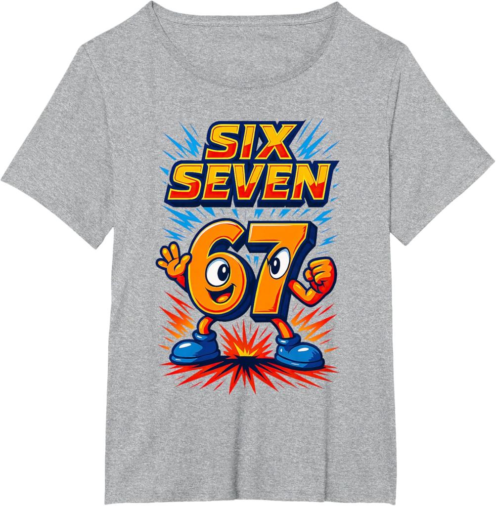 Fashion 67 Print Kids T-shirt Summer Short Sleeves Harajuku Streetwear Outdoor Casual Boys Clothing T-shirt Girl Tees Top