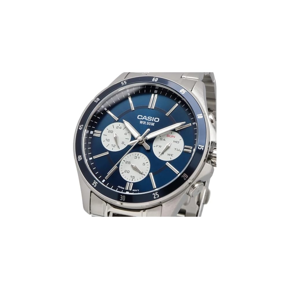 Casio Standard Quartz Men's Watch MTP-1374D-2A3V 24-Hour Display Blue Overseas Model