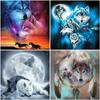 Волк DIY 5D алмазная живопись полная круглая дрель животное Алмазная вышивка крестиком наборы мозаики из смолы настенный художественный подарок домашний декор