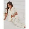 Floral Print Pajama Set Casual Short Sleeve Buttons Lapel Top & Elastic Pants Women's Sleepwear