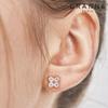 [CRANNE] Серьги-гвоздики с мотивом четырехлистника, покрытие 14K C24EB328