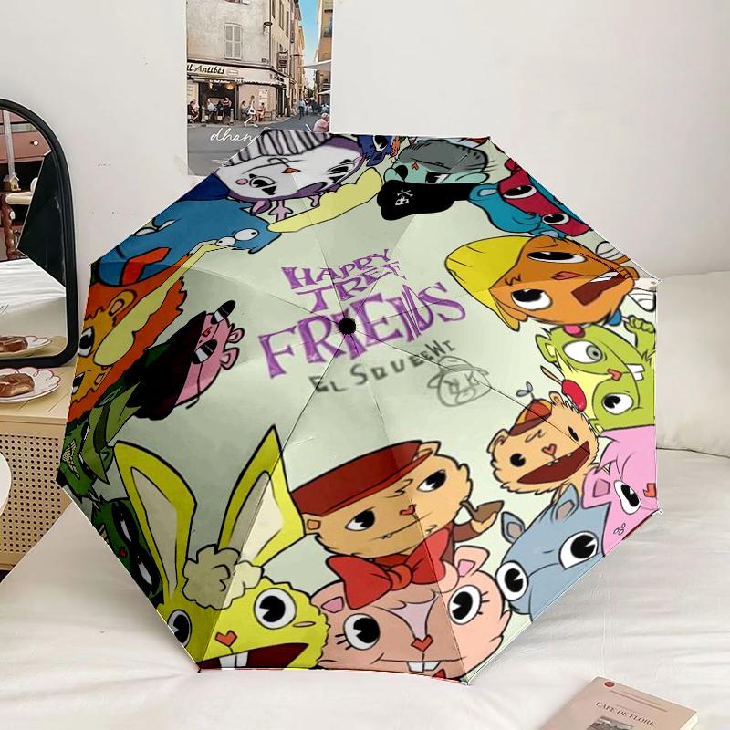 Зонт Happy Tree Friends к годовщине, 8 спиц, для путешествий, кемпинга, повседневный, легкий, портативный, незаменим для каждой семьи, подарок на праздники