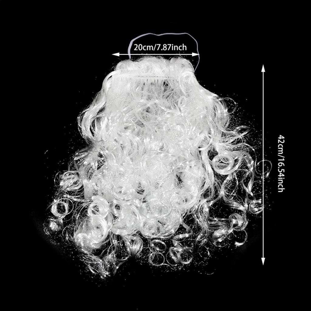 Борода Санта-Клауса Кудрявая Пушистая Костюм Взрослые/Дети Рождественское Выступление Санта Поддельные Белые Усы Руль для Косплей Вечеринки