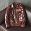 Handsome Dovetail Leather Jacket Pure First Layer Cowhide Oil Wax Leather Jacket Men's Handsome Slim Trendy Coat