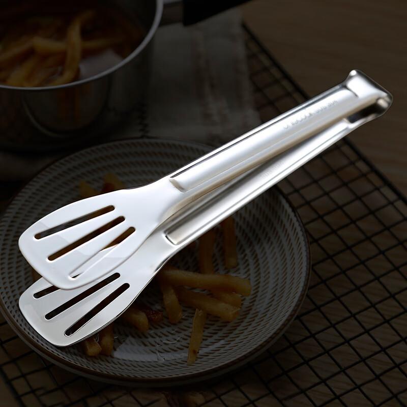 Onlycook 304 Stainless Steel Multifunctional Tongs for Steak, Barbecue, Food, Bread, Extended And Thickened Heat-Resistant Tongs
