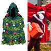 Рождественский костюм елки для женщин с капюшоном, накидка, шаль, маскарад, фестиваль, Рождество