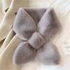 Plush Comfortable Neckerchief Imitation Rabbit Fur Scarf Korean Style Wraps Women Cross Scarf
