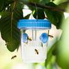 Fruit Fly Trap with Light Outdoor Solar Wasp Trap, Hanging Waterproof Hornet Bucket, Reusable Yellow Jacket Powered LED Light, Catcher for Garden