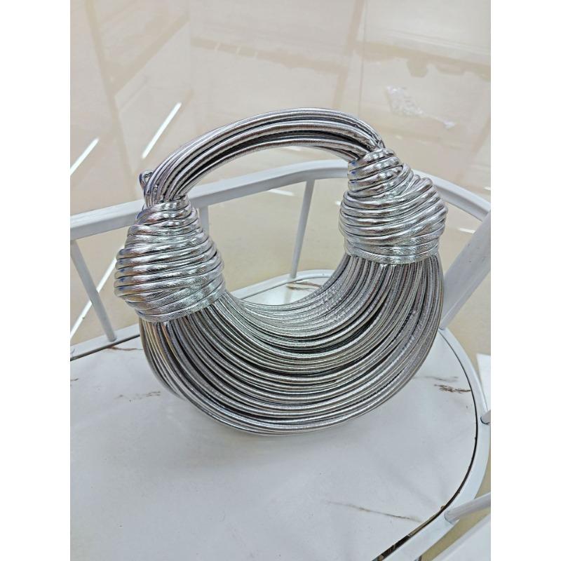 Hand Woven Knotted Noodles with Long Shoulder Straps Hand-wrapped Bag Light and Small