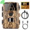2025 8K WiFi Waterproof Trail Camera PR801W 60MP Supports APP Viewing for Outdoor Animal Hunting Night Vision and Farm Monitoring