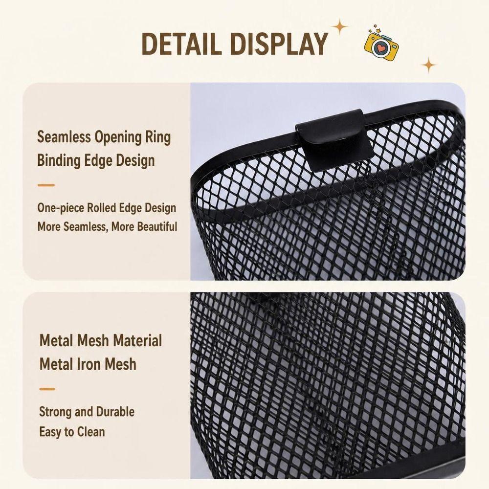 Semi-Circle/Oval Hanging Pen Holder Mesh Desk Organizer Durable Makeup Brush Container  Students