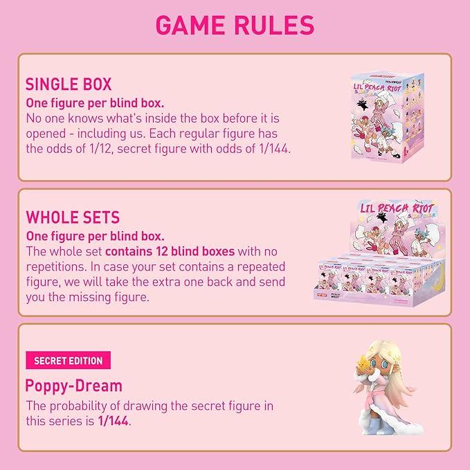 POP MART Фигурки-сюрпризы серии Lil Peach Riot Sleepover, праздничные подарки на день рождения для девочек и мальчиков, одна коробка