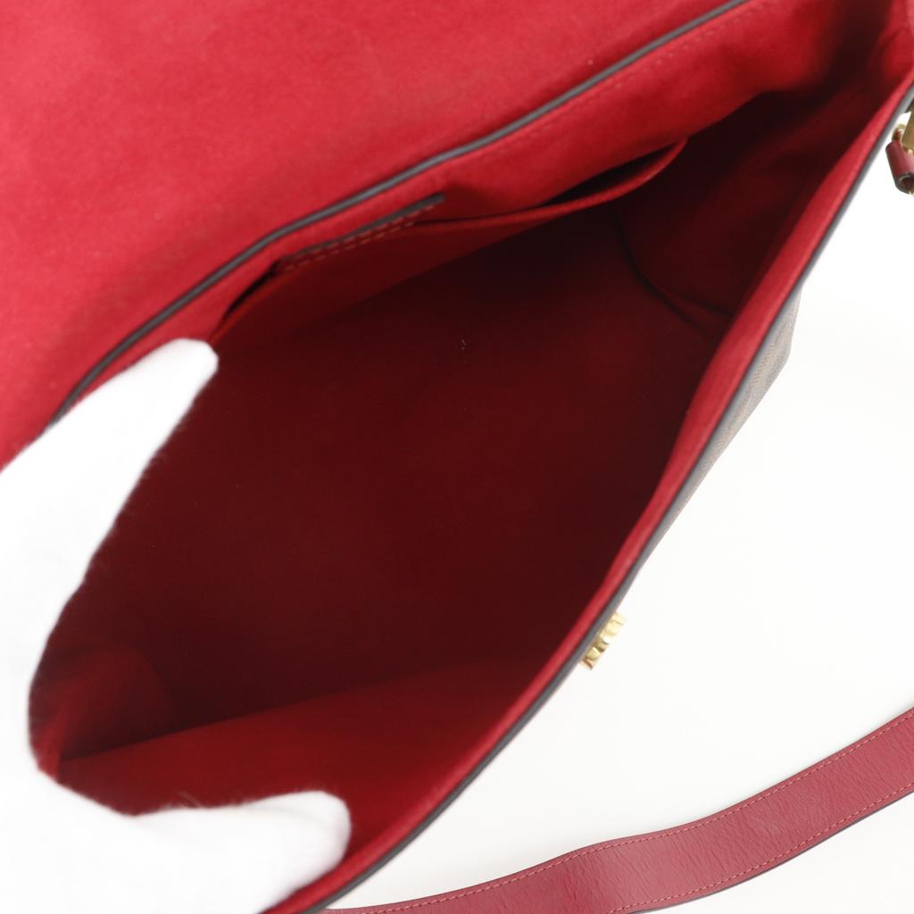 LOUIS VUITTON Bobourg Shoulder Bag N40176 scarlet Brown Damier canvas Women Used
