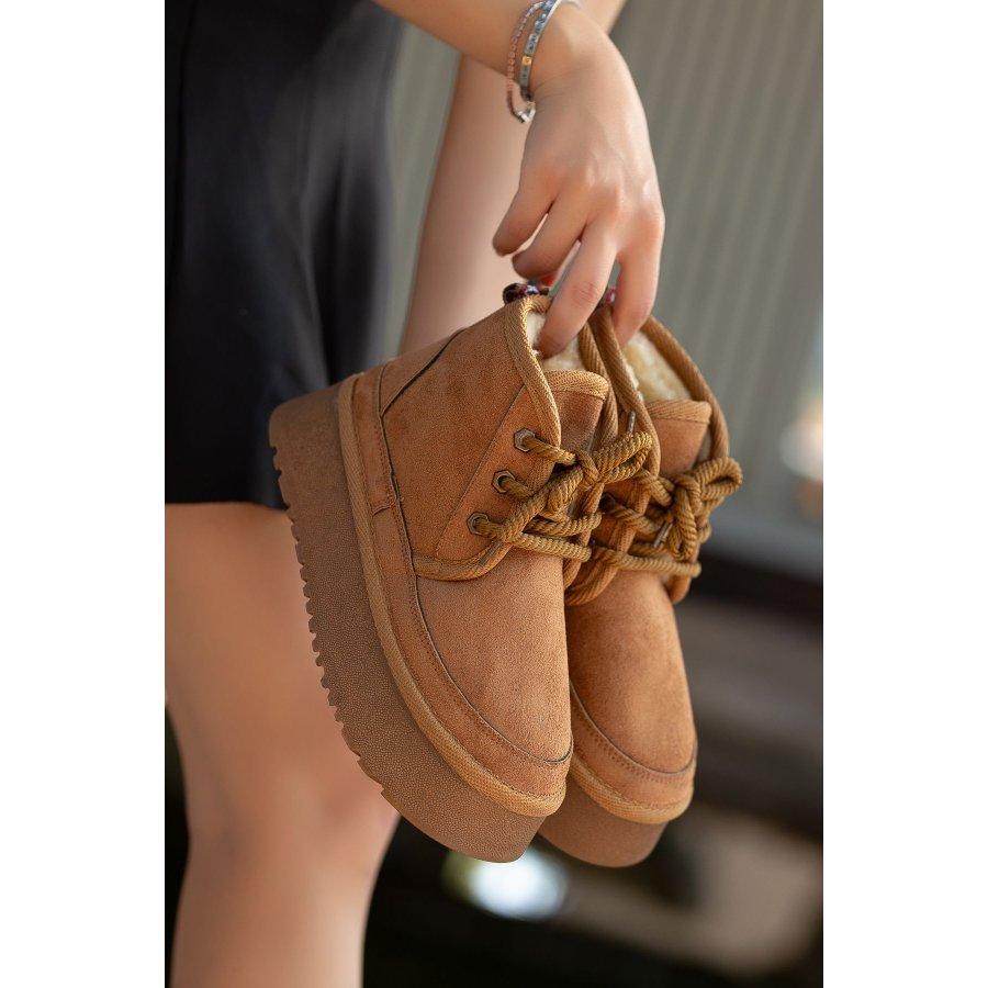 Женские повседневные ботинки на толстой подошве с меховой подкладкой