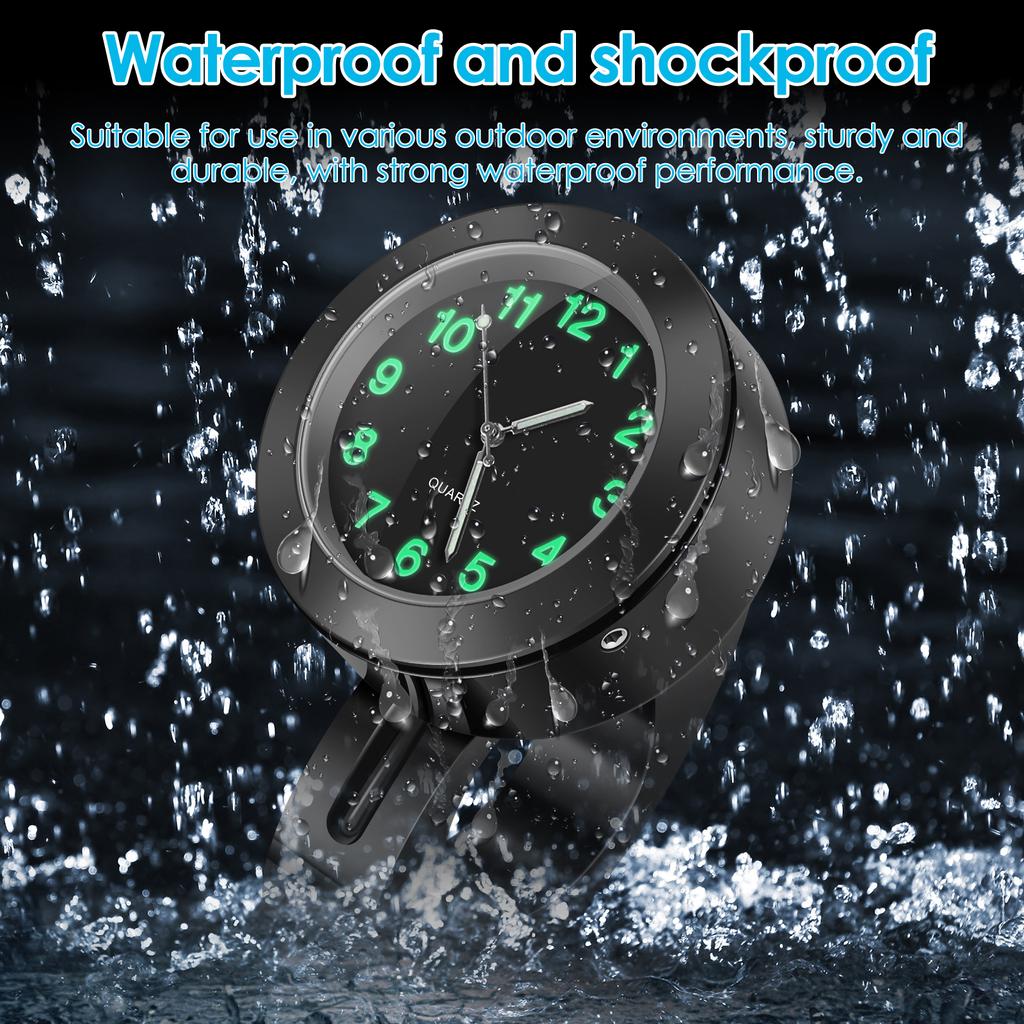 Часы на руль мотоцикла, водонепроницаемые, часы на руль мотоцикла, светящийся циферблат, часы на руль от 7/8 до 1 дюйма