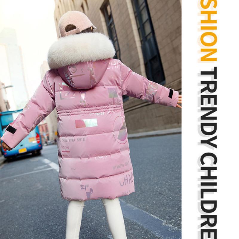 Хлопковая одежда для девочек, коллекция 2023 г., детская куртка на хлопковой подкладке, зимнее пальто с капюшоном, длинный пуховик