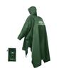 Longsinger Reusable Rain Poncho with Adjustable Hood and Armrests for Outdoor and Men and Army Green Waterproof, Lightweight, Hiking, Fishing,