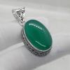 Huge Oval Cab Green Onyx Gemstone 925 Sterling Sillver Pendant Jewelry, Native Style Boho Designer Handmade Pendant