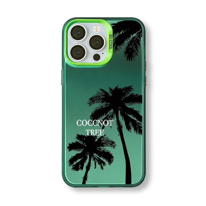 Летний чехол для телефона с кокосовой пальмой, серебристый, для iPhone 12 Pro Max/13/14/15/16/17