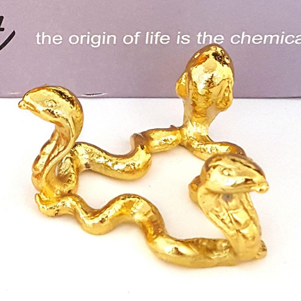 Triangle Crystal Ball Metal Base Dragon Snake Sphere Display Holder Snake Year Ornament  Home Decor