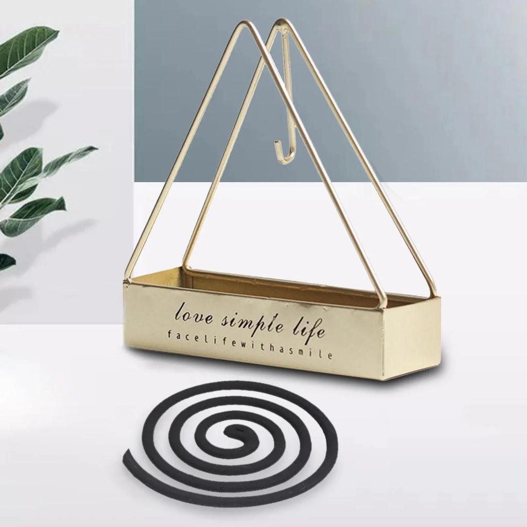 Creative Anti-Scald Mosquito Coil Holder with Tray Wrought Iron Triangular Shape Mosquito Repellent Incense Rack Home Tools