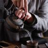 230ml Japanese Style Gilded Ceramic Teapot with Handle Vintage Kung Fu Tea Set