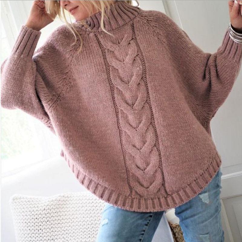 Women Sweater Casual Pullovers Autumn Winter Basics Knitted Loose O Neck Batwing Sleeve Elegance Sweet Female Clothing