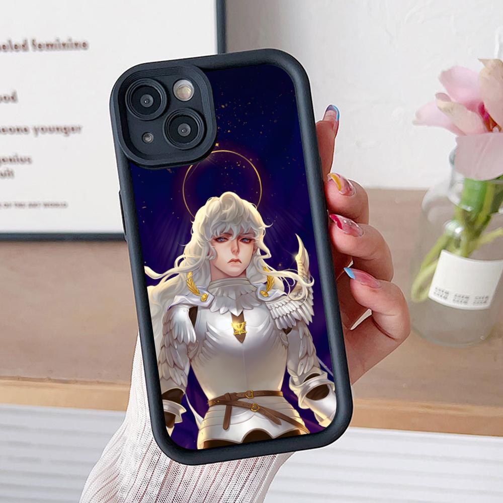 Чехол для телефона с аниме Гриффитом для iPhone 17 16 15 14 13 12 11 Air Pro Max Plus Черный Мягкий ТПУ Ударопрочный Чехол