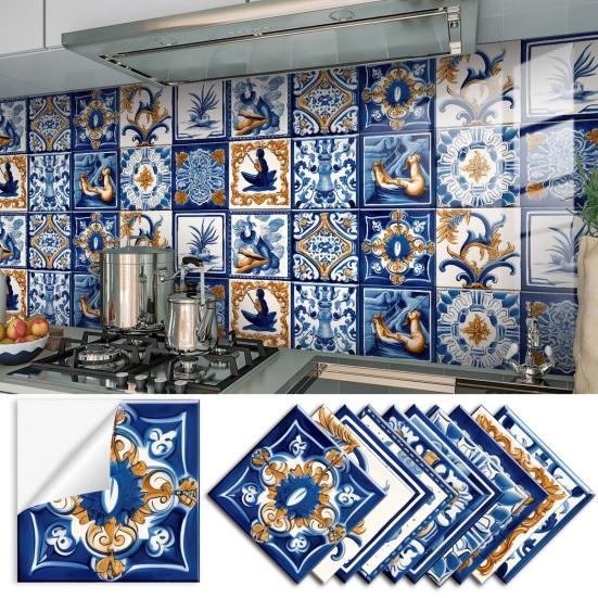 10 листов марокканских наклеек на стену винтажные самоклеящиеся водонепроницаемые ПВХ съемные для ванной комнаты