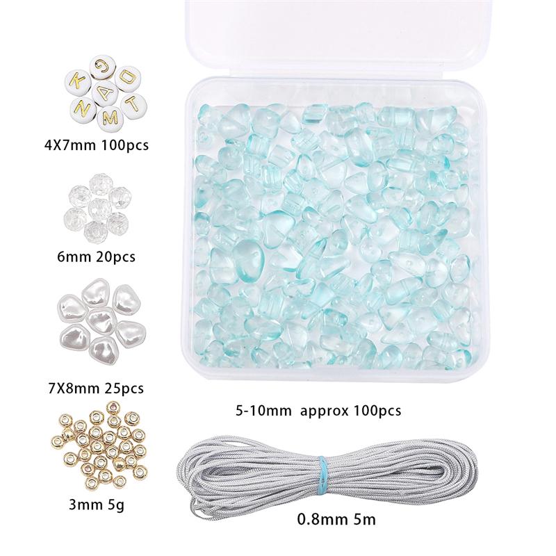 Стеклянный щебень, цепочка для мобильного телефона, набор «сделай сам», серия «зеленая трава» для изготовления ювелирных изделий, браслет, ожерелье «сделай сам»