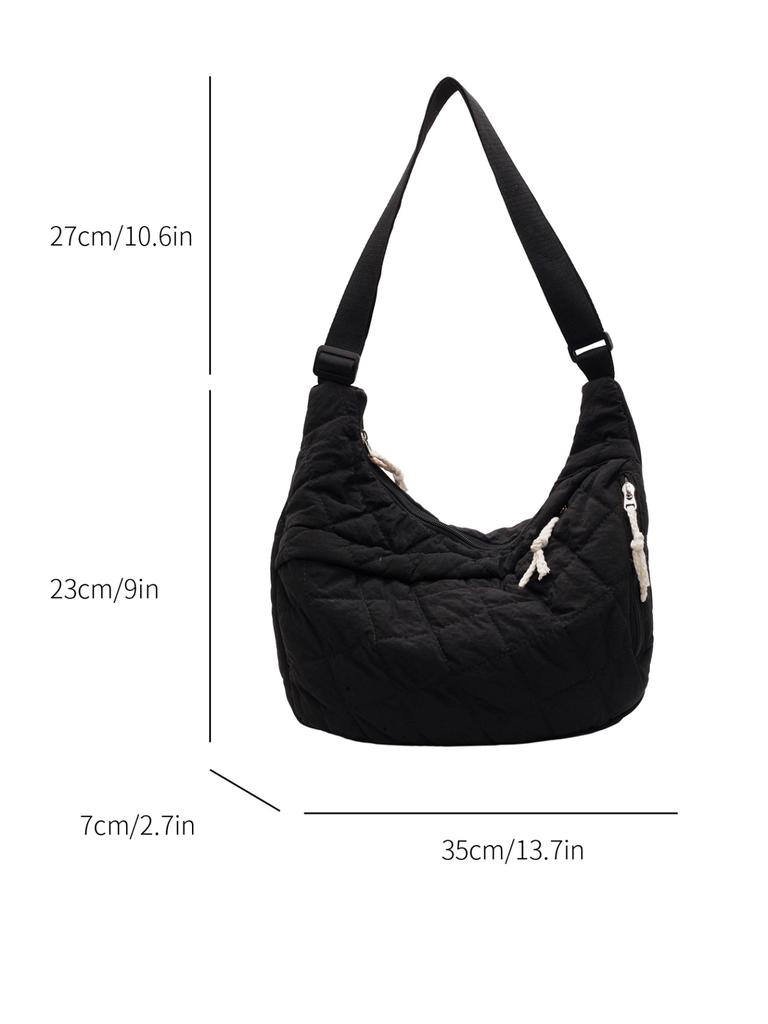 Large-capacity High-end Bag Women's 2025 New Autumn and Winter Tide Fashion Niche Nylon Single Shoulder Oblique Span Dumpling Bag