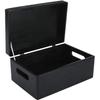 Черный деревянный ящик для хранения 30 x 20 x 14 см с крышкой и ручками