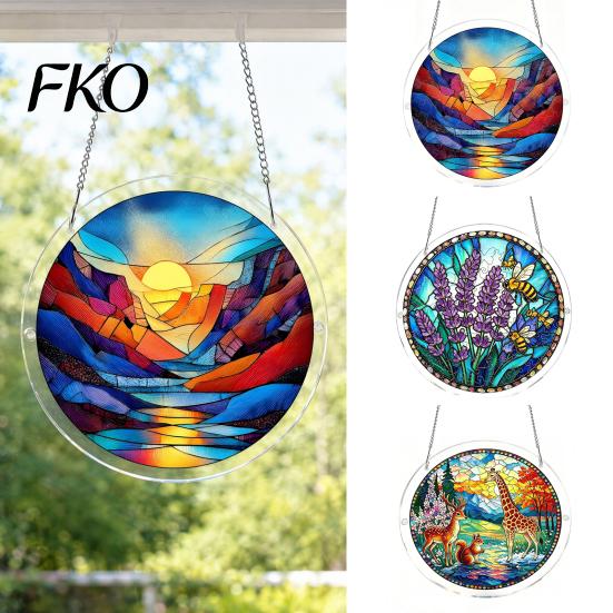 Acrylic Puzzle Pendant Suncatcher, Colorful Window Hanging, 7.48 Inch Sun Catcher Collectible Decoration Ornament, Ideal for Gifting And Home Decor 3D