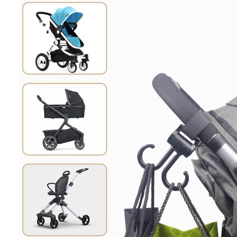 Electric Double Hook 360 Rotatable Stroller Hook New Clasp Loop Hanging Buckle Baby Stroller