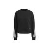 Side Three Stripes Loose Fit Crewneck Sweatshirt Women Sweatshirt Black GL0343
